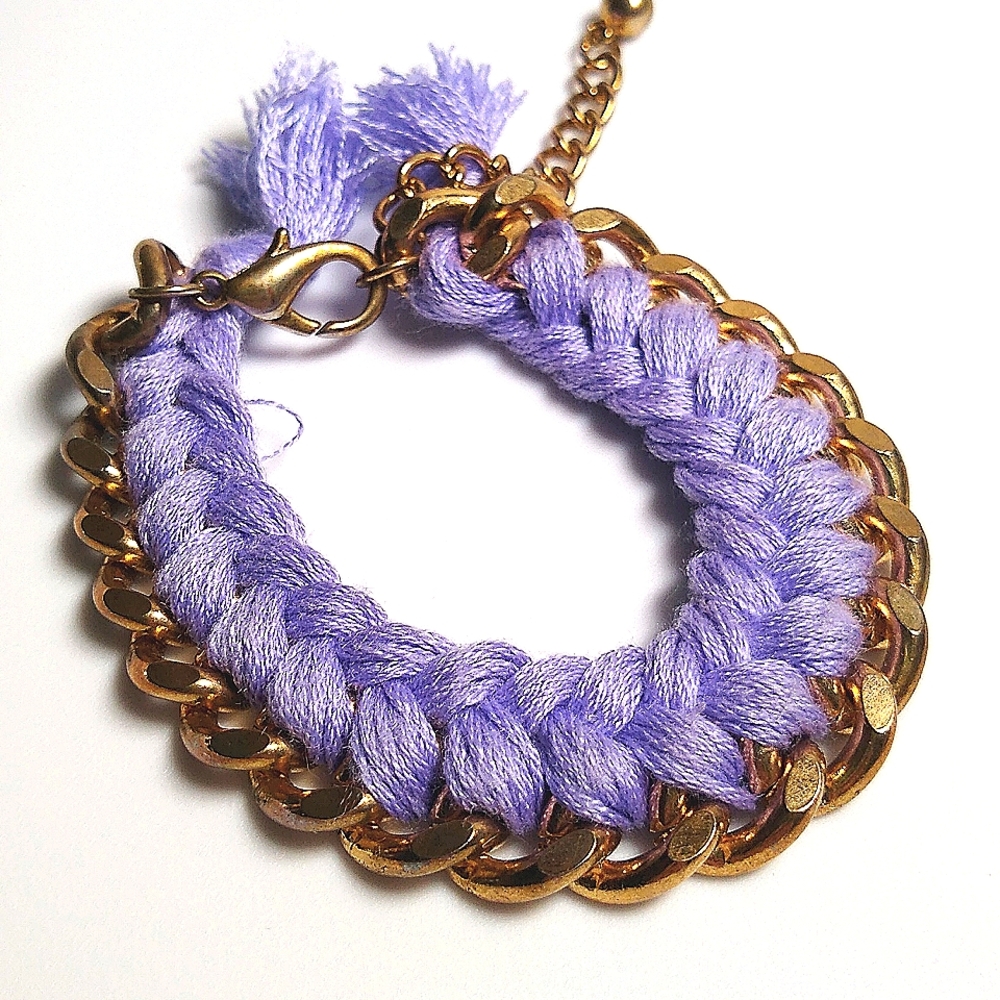NYC Boutique Lavender & Rose Gold Chain Bracelet